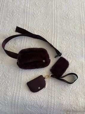 lululemon athletica Plush Deep Burgundy Crossbody Belt Bag Set